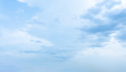 A beautiful summer day with a clear blue sky and fluffy white clouds