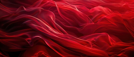 Obraz premium abstract wallpaper with floating red waves on a black background
