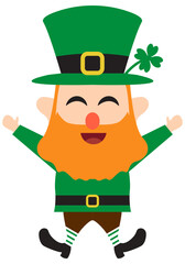 Leprechaun character, St. Patrick icon.