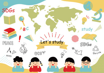 勉強する子供達