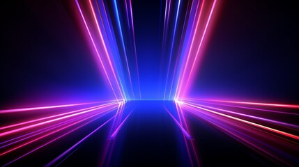 abstract futuristic neon background with glowing ascending lines