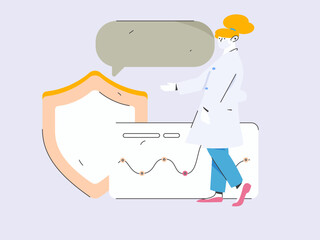 Medical characters fighting the epidemic flat vector concept operation hand drawn illustration
