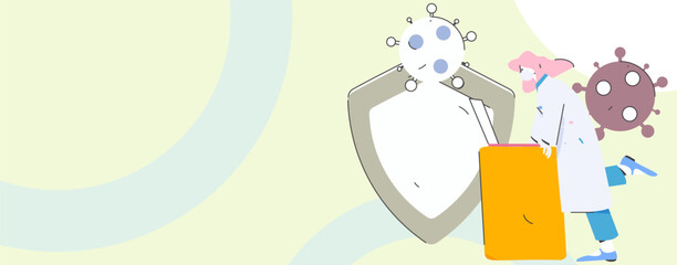 Medical characters fighting the epidemic flat vector concept operation hand drawn illustration
