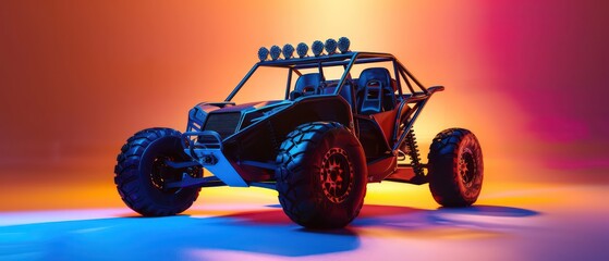 utv buggy with nice angle isolated on a gradient studio background 
