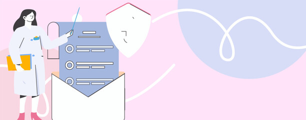 Medical characters fighting the epidemic flat vector concept operation hand drawn illustration
