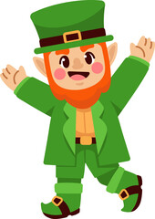 Leprechaun character, St. Patrick icon.