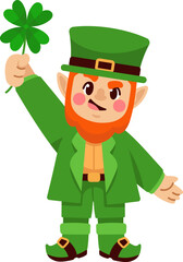 Leprechaun character, St. Patrick icon.