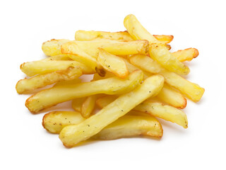 tasty fries on white background