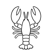 Lobster Silhouette Icon on White Background. Vector