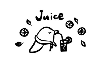 動物のドリンク挿絵（ペンギン・ジュース）