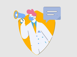 Medical characters fighting the epidemic flat vector concept operation hand drawn illustration
