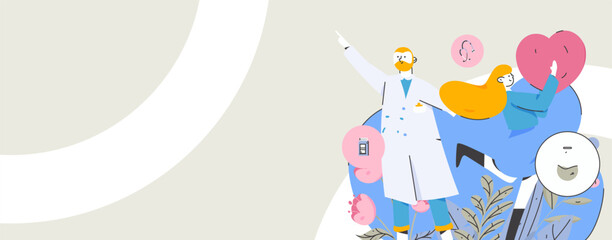 Medical characters fighting the epidemic flat vector concept operation hand drawn illustration
