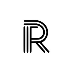 simple letter R professional line logo vector illustration template design