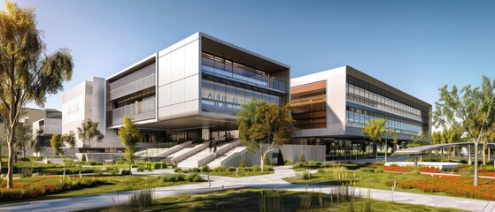 steel structure building with modern architecture