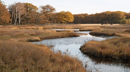 Autumnal Marshland View