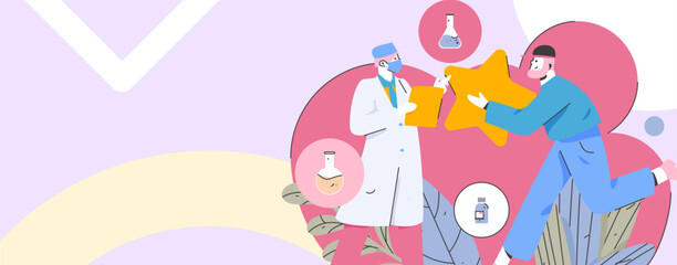 Medical characters fighting the epidemic flat vector concept operation hand drawn illustration
