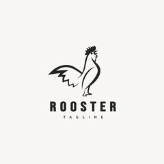 Rooster vintage logo design illustration