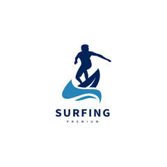 surfing vector icon logo design illustration 2