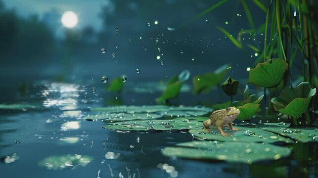 beautiful moon reflection in the water