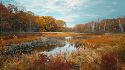 Fototapeta premium Fall Wetlands View