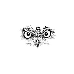 owl head vector image art