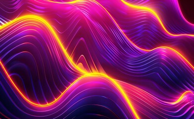 Obraz premium Abstract background with colorful neon light and glow lines on a dark black color