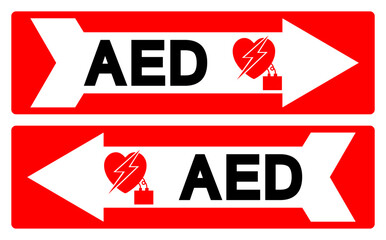 AED Symbol Sign, Vector Illustration, Isolate On White Background Label .EPS10