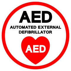 AED Automated External Defibrillator Symbol Sign, Vector Illustration, Isolate On White Background Label .EPS10