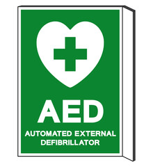 AED Automated External Defibrillator Symbol Sign, Vector Illustration, Isolate On White Background Label .EPS10