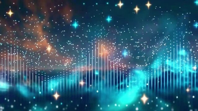 A grid of dots that light up in patterns corresponding to the music intensity, 4k High-Quality Video Background Animation