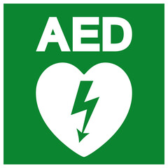 AED Automated External Defibrillator Symbol Sign, Vector Illustration, Isolate On White Background Label .EPS10