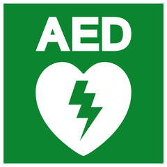AED Automated External Defibrillator Symbol Sign, Vector Illustration, Isolate On White Background Label .EPS10