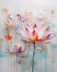Abstract art pastel lotus