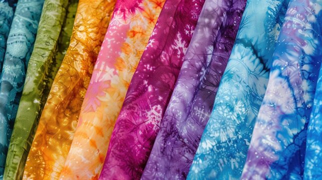 Abstract Patterns in Tie Dye Coconut Space Dye Batik and Watercolor Designs - Powered by Adobe