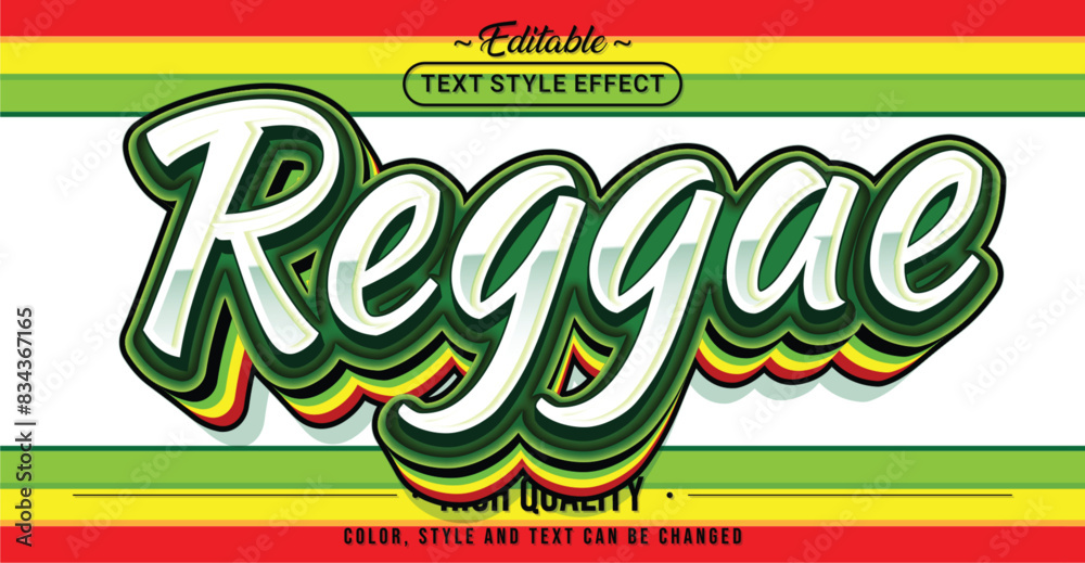Poster Editable text style effect - Reggae text style theme.