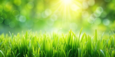 Obraz premium Spring Lawn Blur: A fresh, green blurred background of a lawn in springtime, perfect for seasonal presentations. 