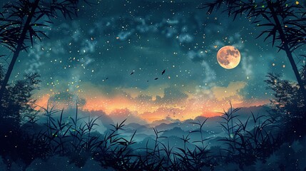 Astral Arboretum: Tanabata Bamboo Decoration Art