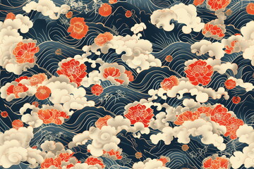 Seamless Pattern Japanese, wallpaper