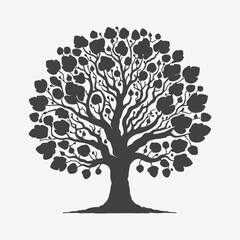 Print Majestic Fig Tree Silhouette, A Timeless Symbol of Nature's Elegance