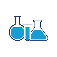 Chemical test tube, flask, and test tube, laboratory icon