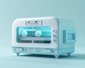 Obraz premium 3D rendering of an icon, Incubator Maintains optimal conditions for the growth of cultures or cells