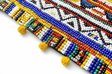 Ndebele beadwork, isolated on white