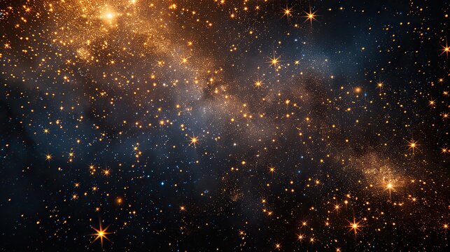 A classic black and gold background with stars and ample space for writing. - Event decoration background