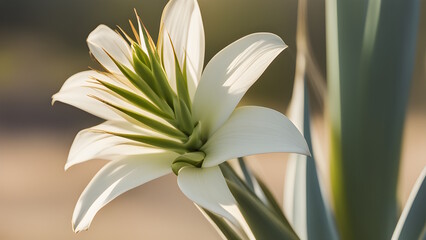 Obraz premium Photo of yucca flower generative ai