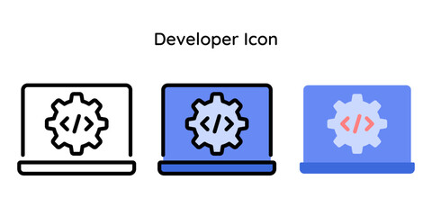Developer icon related to maintenance, setting, internet, security.