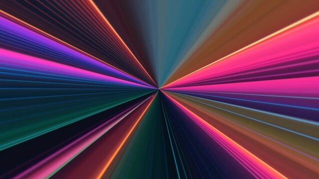 4k light beam of different colours concentrating at a point