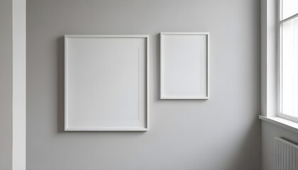 Modern minimalist home decor: simple white frame on a wall