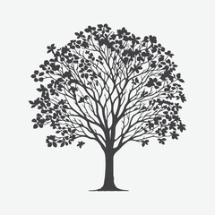 Obraz premium Print Captivating Silhouettes of Dogwood Trees, Nature's Majestic Outlines