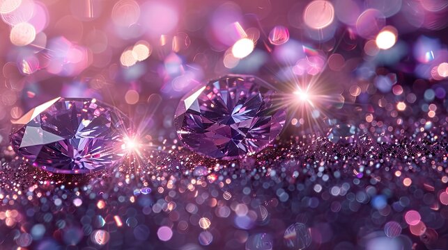 A luxurious purple background with diamonds and stars, perfect for celebration text. - Event decoration background
