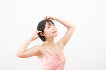 若い女性のボディケア